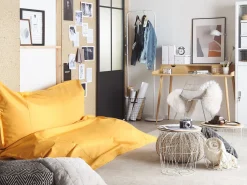 Beliani Sakkituoli Nailon Keltainen 180 X 230 Cm Fuzzy Hot