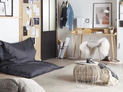 Beliani Sakkituoli Nailon Musta 140 X 180 Cm Fuzzy Hot