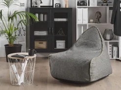 Beliani Sakkituoli Selkanojalla Kangas Vaaleanharmaa Drop Best