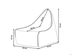 Beliani Sakkituoli Selkanojalla Kangas Vaaleanharmaa Drop Best