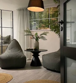 Beliani Sakkituoli Selkanojalla Kangas Vaaleanharmaa Drop Best