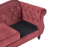 Beliani Samettinen 3-Istuttava Punainen Sohva Skien Clearance