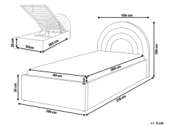 Beliani Sanky Sametti Säilytystila Vaaleansininen 90 X 200 Cm Anet Online