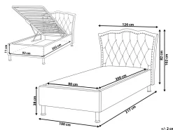 Beliani Sanky Sametti Säilytystila Beige 90 X 200 Cm Metz Outlet