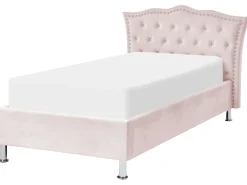 Beliani Sanky Sametti Säilytystila Pastellipinkki 90 X 200 Cm Metz Shop