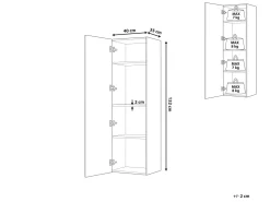 Beliani Seinakaappi 4 Hyllya Harmaa Mataro Online