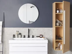 Beliani Seinakaappi 4 Hyllya Vaalea Puu Mataro Online