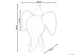 Beliani Seinakoriste Elefantti Harmaa 36 X 36 Cm Badou Online