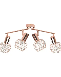 Beliani Seinavalaisin 4 Polttimoa Metalli Kupari Chenab Hot