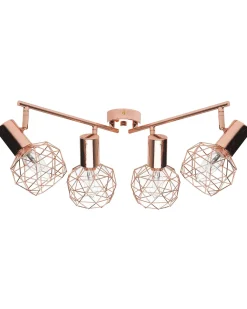 Beliani Seinavalaisin 4 Polttimoa Metalli Kupari Chenab Hot