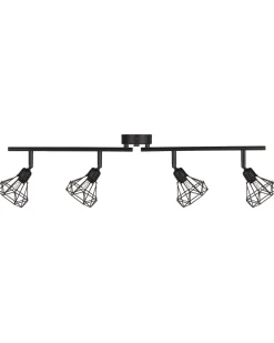 Beliani Seinavalaisin 4 Polttimoa Metalli Musta Erma Discount