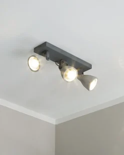 Beliani Seinavalaisin 3 Polttimoa Betoni Vaaleanharmaa Mistago New