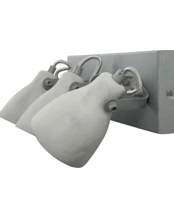 Beliani Seinavalaisin 3 Polttimoa Betoni Vaaleanharmaa Mistago New