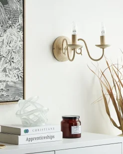 Beliani Seinavalaisin 2 Polttimoa Rauta Valkoinen Brithon Sale