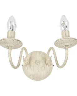 Beliani Seinavalaisin 2 Polttimoa Rauta Valkoinen Brithon Sale