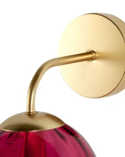 Beliani Seinavalaisin Lasi Viininpunainen Boomi Flash Sale