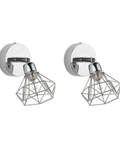 Beliani Seinavalaisin Metalli Hopea 2 Kpl Erma Cheap