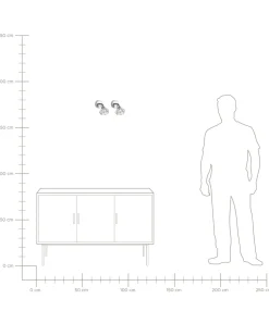 Beliani Seinavalaisin Metalli Hopea 2 Kpl Erma Cheap