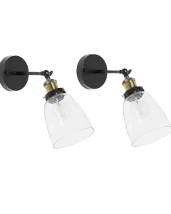 Beliani Seinavalaisin Metalli Kirkas/Musta 2 Kpl Lovat Sale