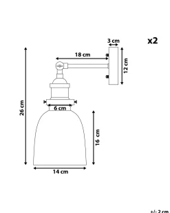 Beliani Seinavalaisin Metalli Kirkas/Musta 2 Kpl Lovat Sale