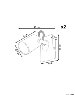 Beliani Seinavalaisin Metalli Messinki 2 Kpl Klip Shop