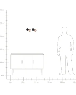Beliani Seinavalaisin Metalli Musta/Kupari 2 Kpl Volga New