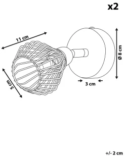 Beliani Seinavalaisin Metalli Musta/Kupari 2 Kpl Volga New