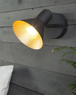 Beliani Seinavalaisin Metalli Musta/Kulta 2 Kpl Mersey I Outlet