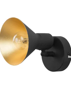 Beliani Seinavalaisin Metalli Musta/Kulta 2 Kpl Mersey I Outlet