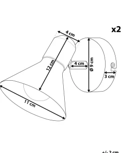 Beliani Seinavalaisin Metalli Musta/Kulta 2 Kpl Mersey I Outlet