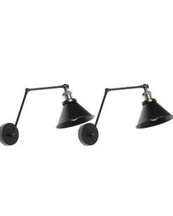 Beliani Seinavalaisin Metalli Musta 2 Kpl Narva Shop