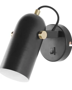 Beliani Seinavalaisin Metalli Musta 2 Kpl Tyria New
