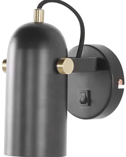 Beliani Seinavalaisin Metalli Musta 2 Kpl Tyria New