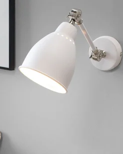 Beliani Seinavalaisin Metalli Valkoinen 2 Kpl Mississippi Cheap