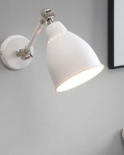 Beliani Seinavalaisin Metalli Valkoinen 2 Kpl Mississippi Cheap