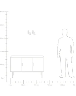 Beliani Seinavalaisin Metalli Valkoinen 2 Kpl Tigris Store