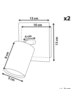 Beliani Seinavalaisin Metalli Valkoinen 2 Kpl Tigris Store