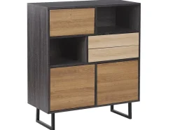 Beliani Senkki 2 Laatikkoa 3 Ovea Tumma Puu Maine Best Sale