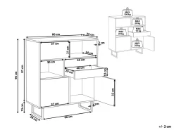 Beliani Senkki 2 Laatikkoa 3 Ovea Tumma Puu Maine Best Sale