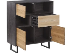 Beliani Senkki 2 Laatikkoa 3 Ovea Tumma Puu Maine Best Sale