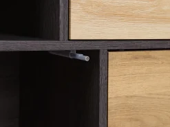 Beliani Senkki 2 Laatikkoa 3 Ovea Tumma Puu Maine Best Sale