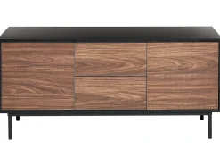 Beliani Senkki 2 Laatikkoa 2 Ovea Tumma Puu/Musta Okland Best Sale