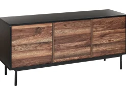 Beliani Senkki 2 Laatikkoa 2 Ovea Tumma Puu/Musta Okland Best Sale