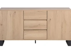 Beliani Senkki 3 Laatikkoa 2 Ovea Vaalea Puu Elda Flash Sale