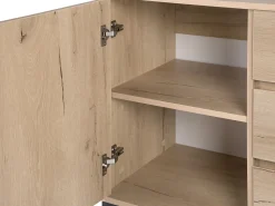 Beliani Senkki 3 Laatikkoa 2 Ovea Vaalea Puu Elda Flash Sale