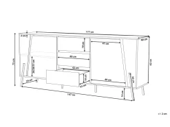 Beliani Senkki 3 Laatikkoa 2 Ovea Vaalea Puu/Musta Blackpool Discount