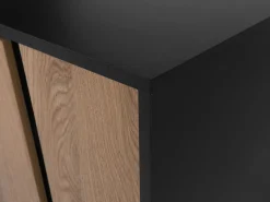 Beliani Senkki 3 Laatikkoa 2 Ovea Vaalea Puu/Musta Blackpool Discount