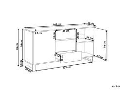 Beliani Senkki 3 Laatikkoa 2 Ovea Vaalea Puu/Musta Elda Cheap