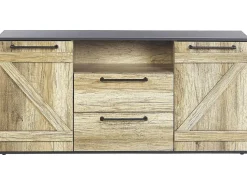 Beliani Senkki 2 Laatikkoa 2 Ovea Vaalea Puu/Musta Salter Cheap