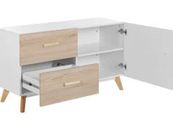 Beliani Senkki 2 Laatikkoa Kaappi Valkoinen/Vaalea Puu Fili Store